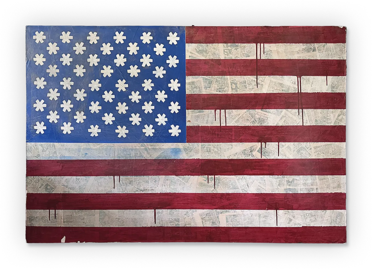 (Red) Flag, 2012 — painting of the American flag with asterisks for stars